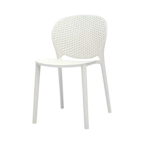 HomeRoots Set of Four Durable White Plastic Juvenile Chairs - Lightweight, Modern, Perfect for Kids' Spaces! 554666