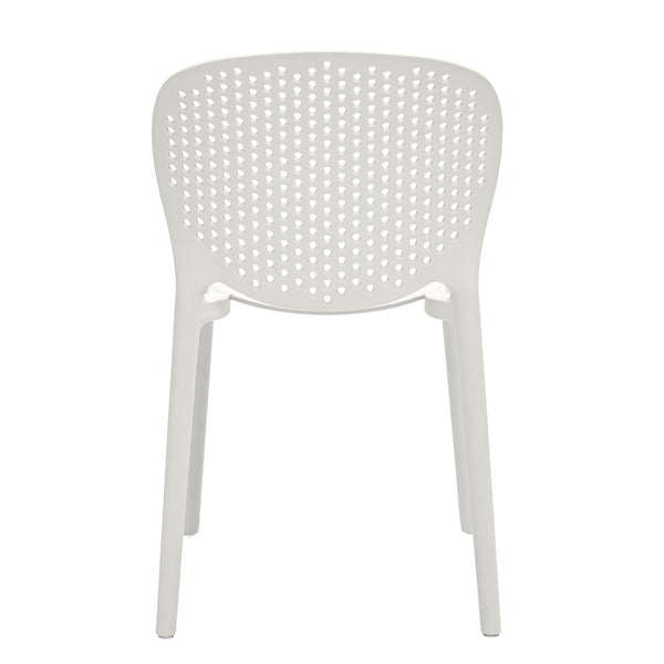 HomeRoots Set of Four Durable White Plastic Juvenile Chairs - Lightweight, Modern, Perfect for Kids' Spaces! 554666
