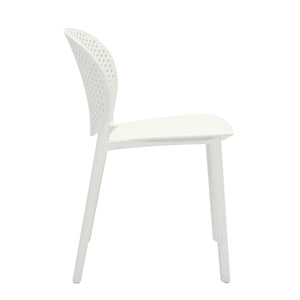 HomeRoots Set of Four Durable White Plastic Juvenile Chairs - Lightweight, Modern, Perfect for Kids' Spaces! 554666