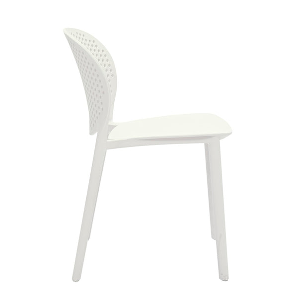 HomeRoots Set of Four Durable White Plastic Juvenile Chairs - Lightweight, Modern, Perfect for Kids' Spaces! 554666