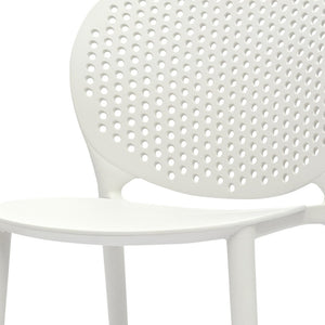 HomeRoots Set of Four Durable White Plastic Juvenile Chairs - Lightweight, Modern, Perfect for Kids' Spaces! 554666