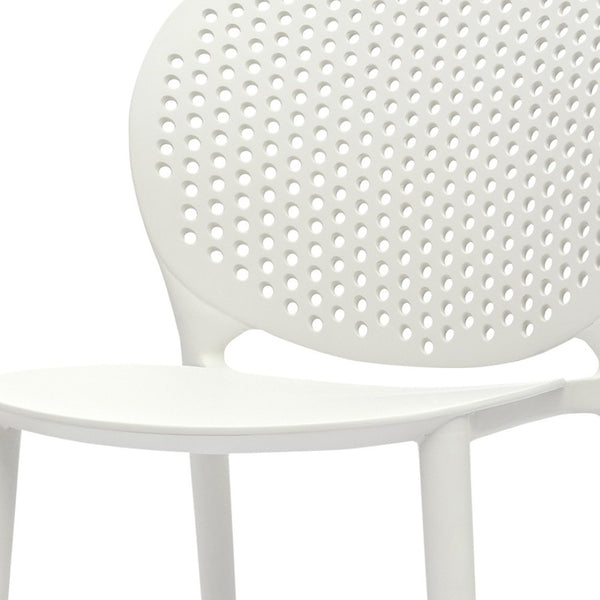 HomeRoots Set of Four Durable White Plastic Juvenile Chairs - Lightweight, Modern, Perfect for Kids' Spaces! 554666