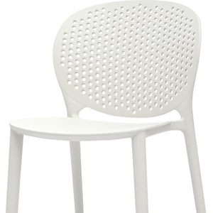 HomeRoots Set of Four Durable White Plastic Juvenile Chairs - Lightweight, Modern, Perfect for Kids' Spaces! 554666