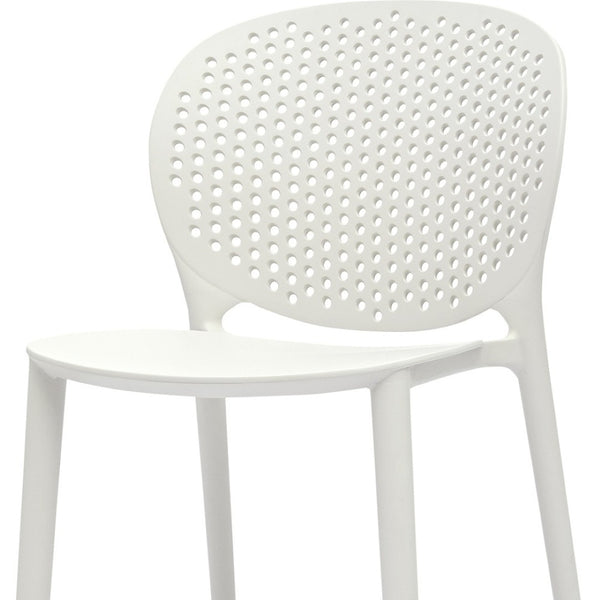 HomeRoots Set of Four Durable White Plastic Juvenile Chairs - Lightweight, Modern, Perfect for Kids' Spaces! 554666