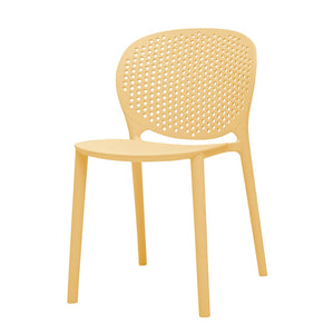 HomeRoots Set of Four Yellow Heavy-Duty Plastic Chairs for Kids - Durable, Lightweight, and Easy to Clean! 554667