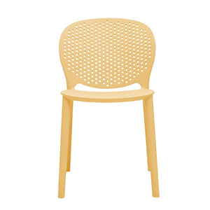 HomeRoots Set of Four Yellow Heavy-Duty Plastic Chairs for Kids - Durable, Lightweight, and Easy to Clean! 554667