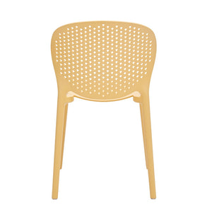 HomeRoots Set of Four Yellow Heavy-Duty Plastic Chairs for Kids - Durable, Lightweight, and Easy to Clean! 554667