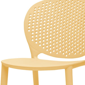 HomeRoots Set of Four Yellow Heavy-Duty Plastic Chairs for Kids - Durable, Lightweight, and Easy to Clean! 554667