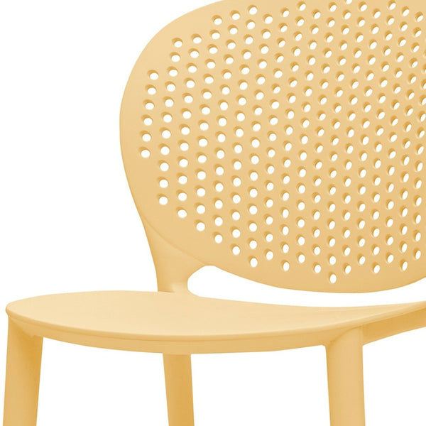 HomeRoots Set of Four Yellow Heavy-Duty Plastic Chairs for Kids - Durable, Lightweight, and Easy to Clean! 554667