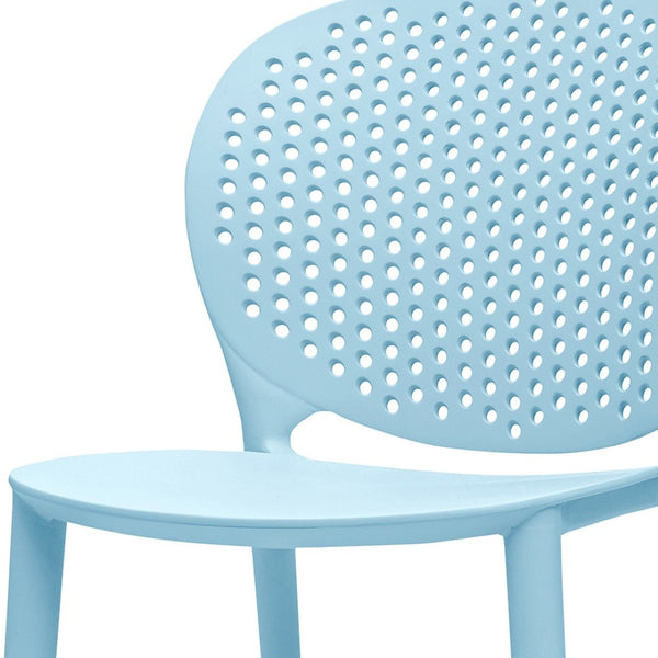 HomeRoots Set of Four Aqua Blue Heavy Duty Kids' Chairs - Durable, Easy-Clean Seating for Playrooms & Classrooms 554668