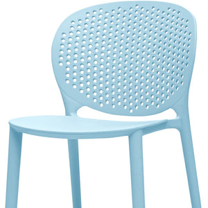 HomeRoots Set of Four Aqua Blue Heavy Duty Kids' Chairs - Durable, Easy-Clean Seating for Playrooms & Classrooms 554668