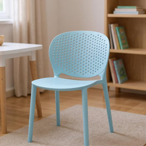 HomeRoots Set of Four Aqua Blue Heavy Duty Kids' Chairs - Durable, Easy-Clean Seating for Playrooms & Classrooms 554668