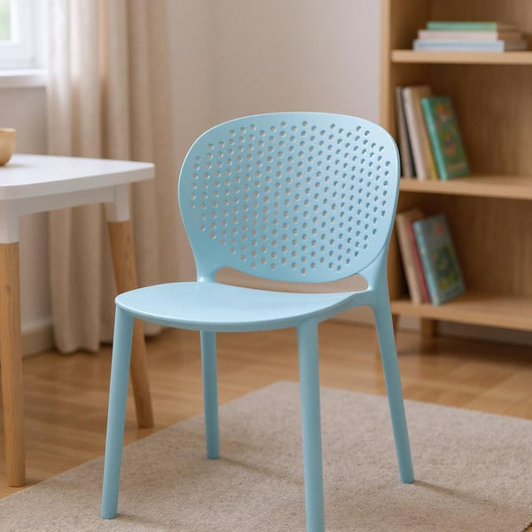 HomeRoots Set of Four Aqua Blue Heavy Duty Kids' Chairs - Durable, Easy-Clean Seating for Playrooms & Classrooms 554668