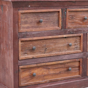 Homeroots 64" Brown Distressed Solid And Reclaimed Wood Seven Drawer Double Dresser  Solid Wood 554673