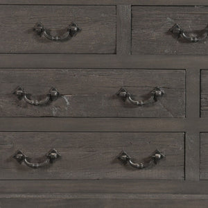 Homeroots 64" Gray Solid Wood Seven Drawer Double Dresser  Solid Wood 554674