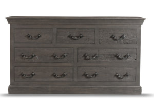 Homeroots 64" Gray Solid Wood Seven Drawer Double Dresser  Solid Wood 554674