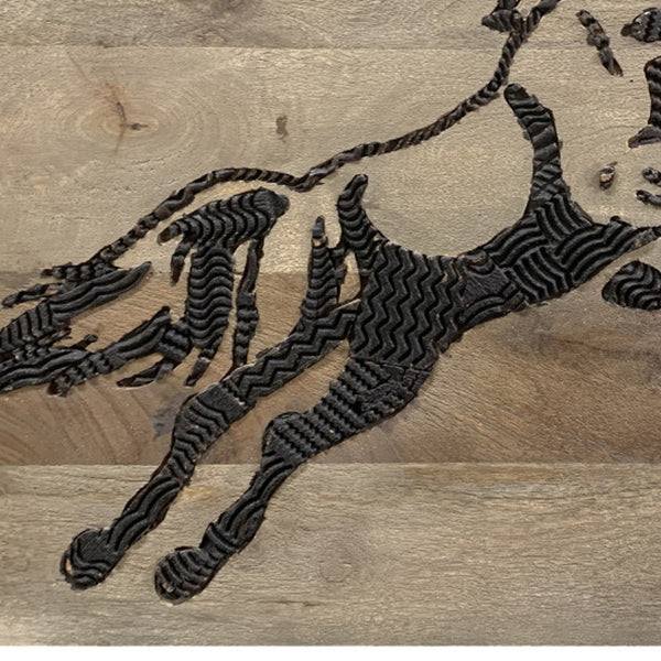 Homeroots 19" Black And Brown Horse Wooden Dimensional Sculpture - Modern Wall Art For Stylish Home Decor  Solid Wood 554676