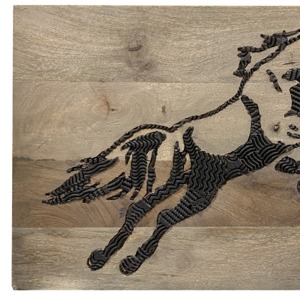 Homeroots 19" Black And Brown Horse Wooden Dimensional Sculpture - Modern Wall Art For Stylish Home Decor  Solid Wood 554676