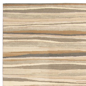 Homeroots 5' X 8' Beige And Brown Wool Striped Hand Loomed Area Rug  Wool 554682