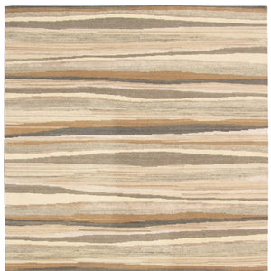 Homeroots 5' X 8' Beige And Brown Wool Striped Hand Loomed Area Rug  Wool 554682