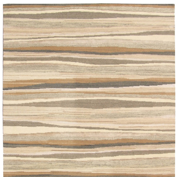 Homeroots 5' X 8' Beige And Brown Wool Striped Hand Loomed Area Rug  Wool 554682