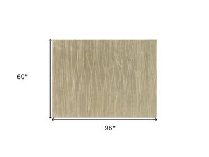 Homeroots 5' X 8' Beige Wool Abstract Lines Hand Loomed Area Rug  Wool 554684