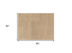 Homeroots 5' X 8' Beige Wool Abstract Hand Loomed Area Rug  Wool 554686