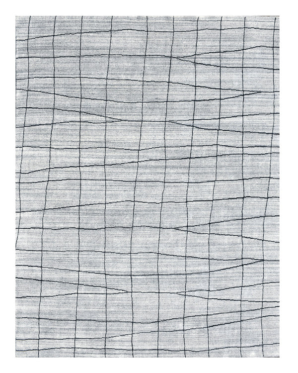 Homeroots 5' X 8' Gray And Black Wool Abstract Geometric Hand Loomed Area Rug  Wool 554688