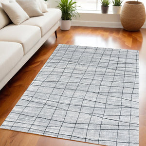 Homeroots 5' X 8' Gray And Black Wool Abstract Geometric Hand Loomed Area Rug  Wool 554688