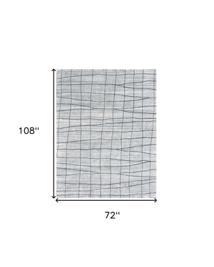 Homeroots 6' X 9' Gray And Black Wool Abstract Geometric Hand Loomed Area Rug  Wool Blend 554689