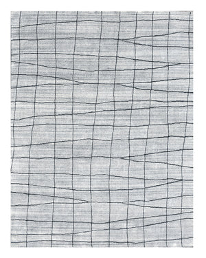 Homeroots 8' X 10' Gray And Black Wool Abstract Geometric Hand Loomed Area Rug  Wool Blend 554690