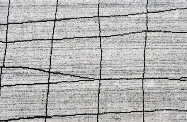 Homeroots 8' X 10' Gray And Black Wool Abstract Geometric Hand Loomed Area Rug  Wool Blend 554690