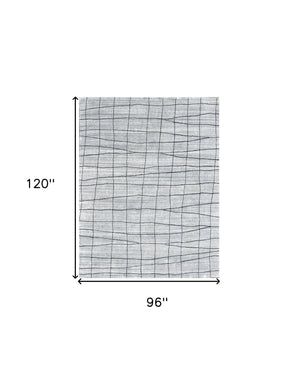 Homeroots 8' X 10' Gray And Black Wool Abstract Geometric Hand Loomed Area Rug  Wool Blend 554690