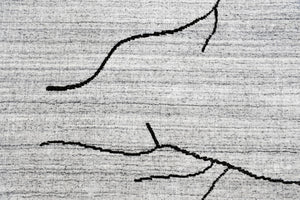 Homeroots 5' X 8' Gray And Black Abstract Hand Loomed Area Rug  Wool Blend 554691