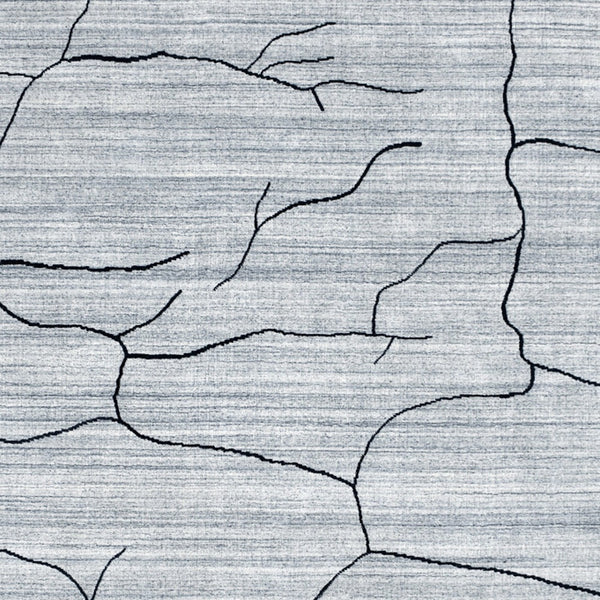 Homeroots 6' X 9' Gray And Black Abstract Hand Loomed Area Rug  Wool Blend 554692