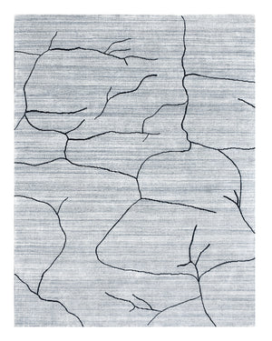 Homeroots 8' X 10' Gray And Black Abstract Hand Loomed Area Rug  Wool Blend 554693