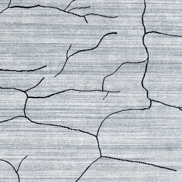 Homeroots 8' X 10' Gray And Black Abstract Hand Loomed Area Rug  Wool Blend 554693