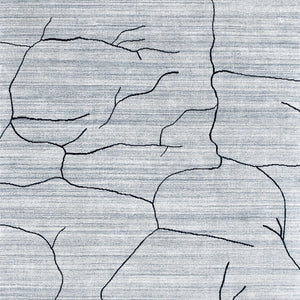 Homeroots 8' X 10' Gray And Black Abstract Hand Loomed Area Rug  Wool Blend 554693