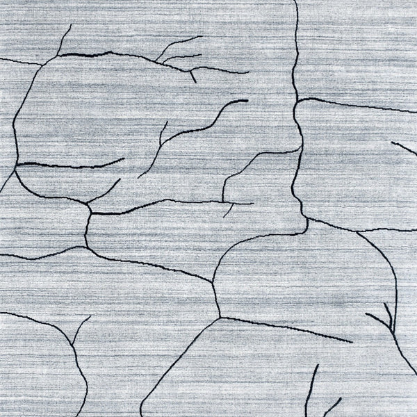 Homeroots 8' X 10' Gray And Black Abstract Hand Loomed Area Rug  Wool Blend 554693