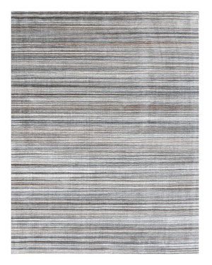 Homeroots 8' X 10' Gray Wool Blend Abstract Stripe Hand Loomed Area Rug  Wool Blend 554694
