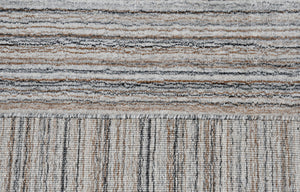Homeroots 8' X 10' Gray Wool Blend Abstract Stripe Hand Loomed Area Rug  Wool Blend 554694