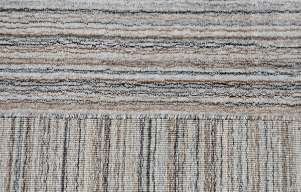 Homeroots 8' X 10' Gray Wool Blend Abstract Stripe Hand Loomed Area Rug  Wool Blend 554694