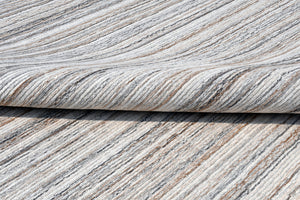 Homeroots 8' X 10' Beige And Gray Wool Blend Abstract Lines Hand Loomed Area Rug  Wool Blend 554695