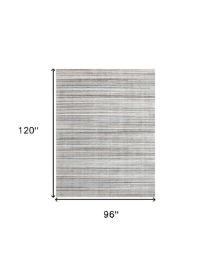 Homeroots 8' X 10' Beige And Gray Wool Blend Abstract Lines Hand Loomed Area Rug  Wool Blend 554695