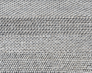 HomeRoots 8' X 10' Hand Loomed Wool Blend Striped Area Rug - Cozy, Unique Design for Modern Interiors Beige, Gray 554697