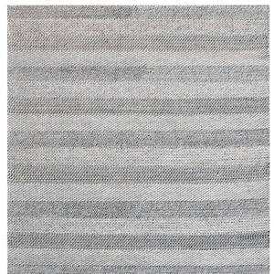 HomeRoots 8' X 10' Hand Loomed Wool Blend Striped Area Rug - Cozy, Unique Design for Modern Interiors Beige, Gray 554697
