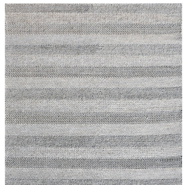 HomeRoots 8' X 10' Hand Loomed Wool Blend Striped Area Rug - Cozy, Unique Design for Modern Interiors Beige, Gray 554697