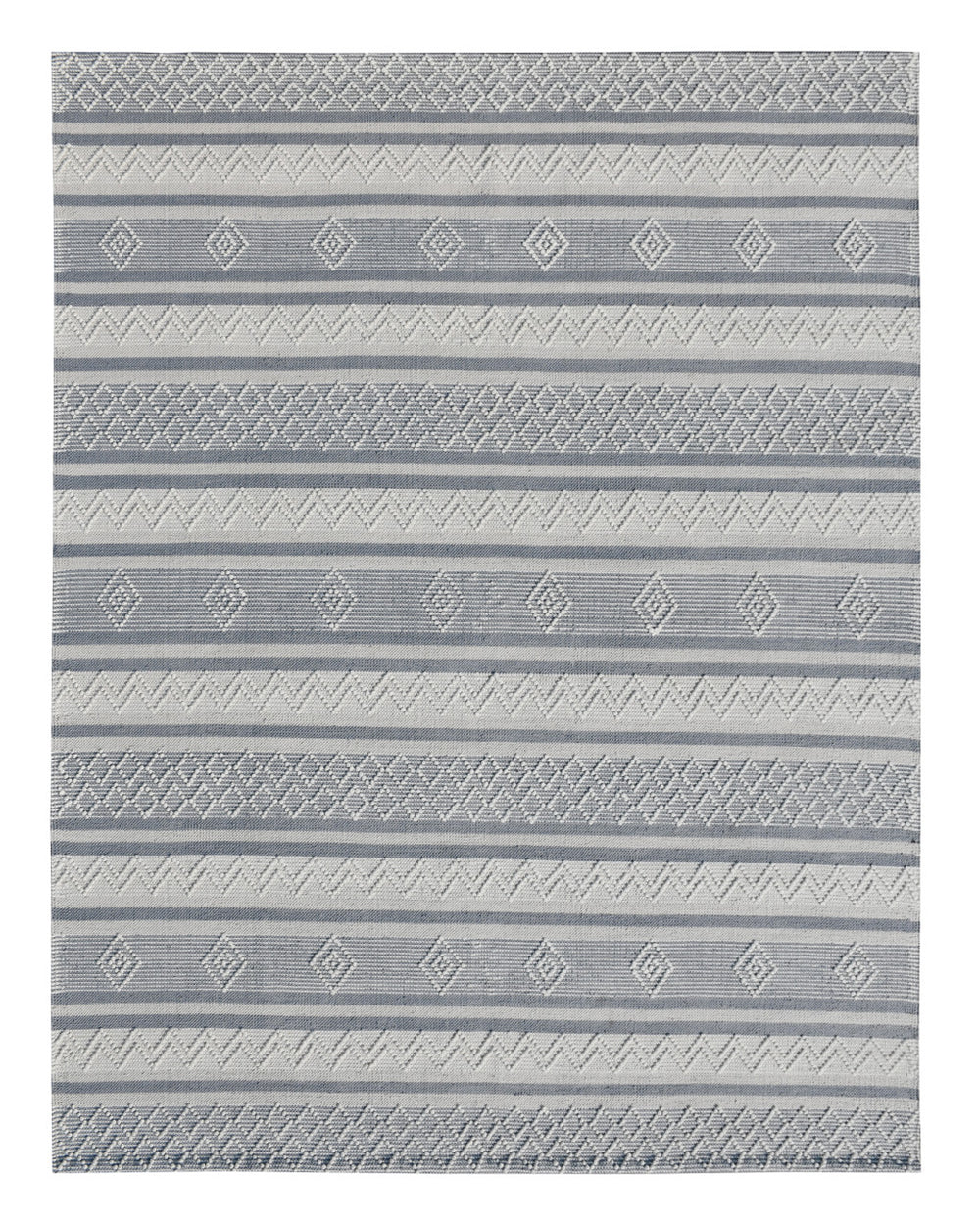 Homeroots 8' X 10' Light Gray And Dark Gray Geometric Hand Loomed Area Rug  Wool Blend 554698