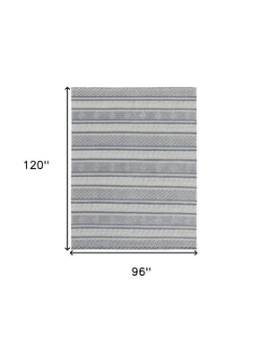 Homeroots 8' X 10' Light Gray And Dark Gray Geometric Hand Loomed Area Rug  Wool Blend 554698