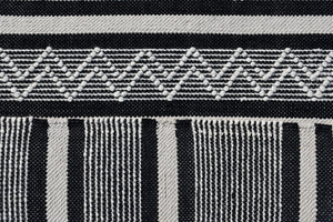 Homeroots 8' X 10' Black And White Wool Geometric Stripe Hand Loomed Area Rug  Wool 554699